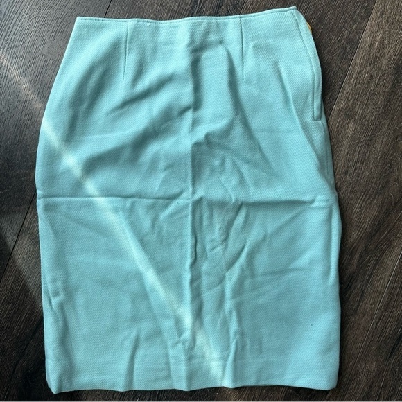 Vintage Deadstock Douglas Marc wool pencil skirt green midi made in USA teal - Picture 11 of 12
